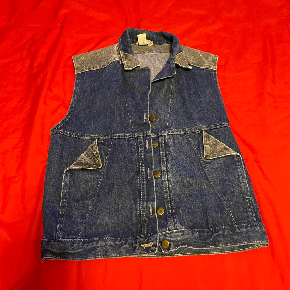 Vintage Chic By h.I.s. Denim Vest Size M 100% cotton Made in USA